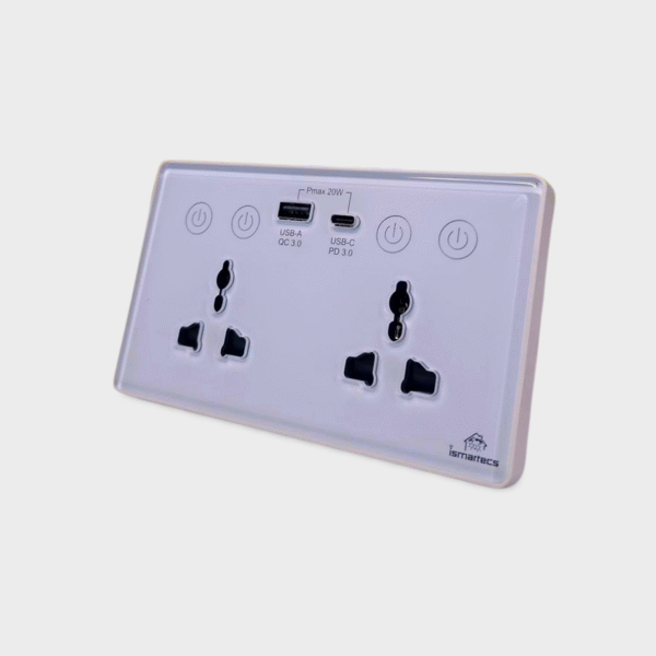 ismartecs Twin Smart WiFi Socket with Charging Ports - Image 2