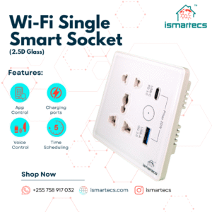 ismartecs Single Smart WiFi Socket with Charging Ports